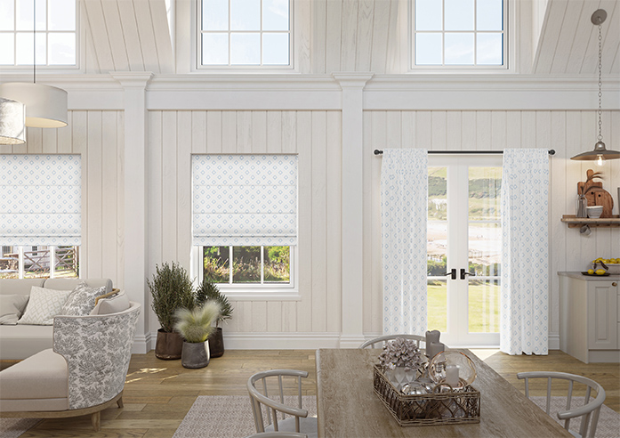 Huaraz Velvet, Mid Blue - Twist&Fit Roman Blind - Image 8